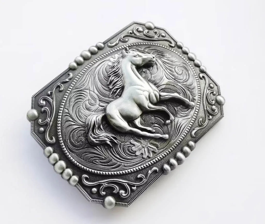 Western Cowboy Horse Belt Buckle