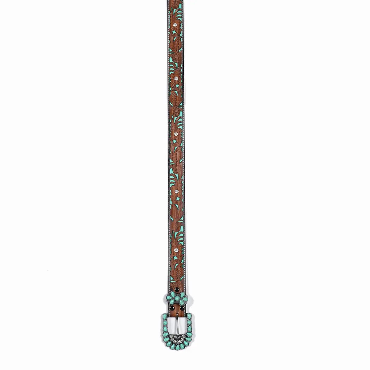 Vintage Turquoise Western Belt with Belt Buckle