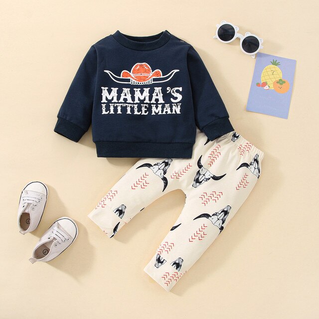 Kids Western Cow Legging Tops Set