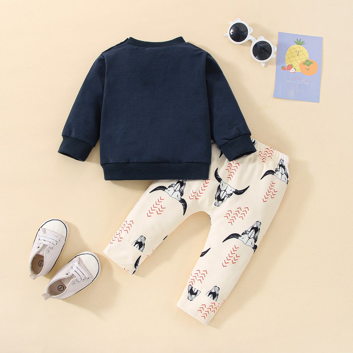 Kids Western Cow Legging Tops Set