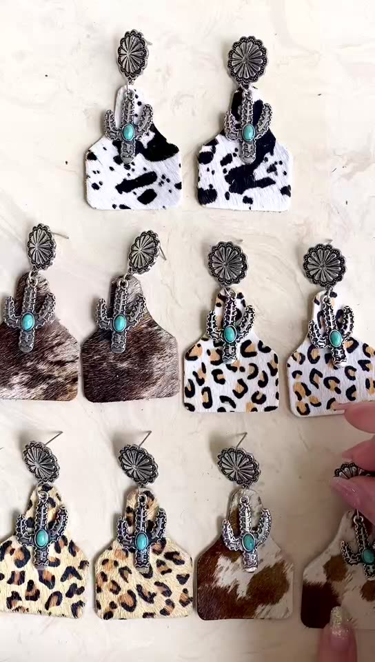 Animal Print Cactus Leather Jewelry