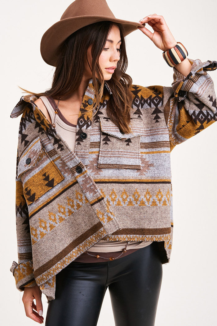 Aztec Retro Woolen Coat